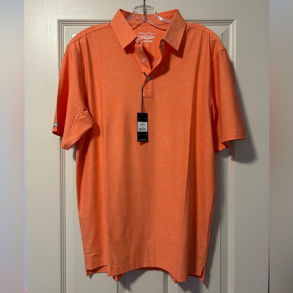 NWT Straight Down Men's Orange Short-Sleeve Polo